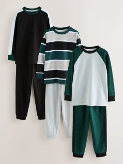 Pyjama's|Nachtkleding En Pyjama's|Next Groen - Verpakking van 3 pyjama's met lange mouwen (3-16 jr)