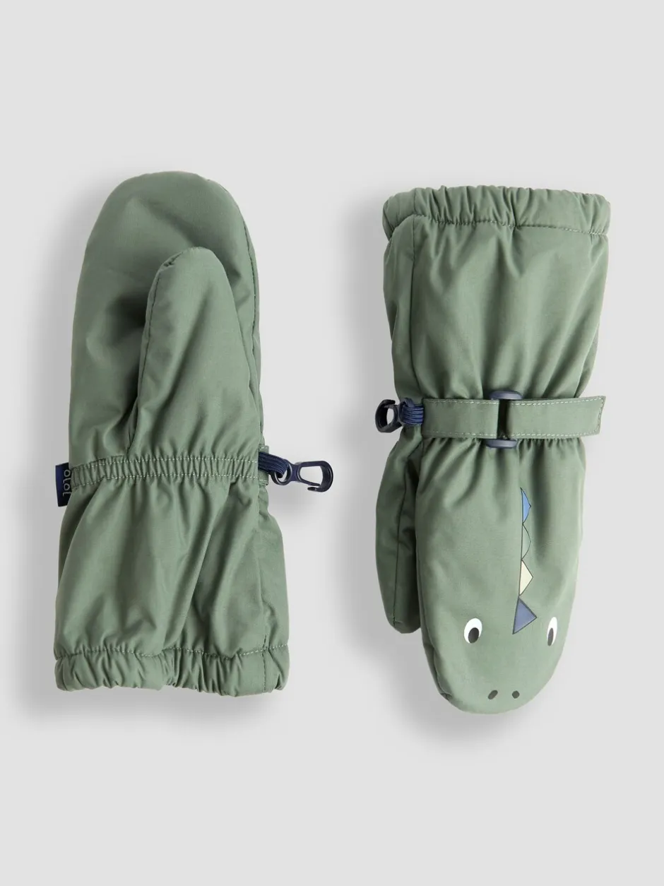 Mutsen, Handschoenen En Sjaals*Jojo Maman Bébé - - Waterdichte wanten met fleecevoering Groen dinosaurus