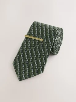 Stropdassen En Pochets*Next Groen en wit - Das met patroon