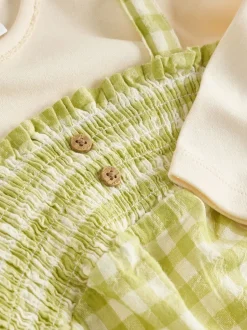 Tuinbroeken|Next - Baby tuinbroek en bodysuit 2 -delige set (0mnd -2jr) Groen geruit