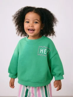 Sets En Combisets|Truien En Breisels|Next Groen Hey Hi - Set van sweatshirt en broek met wijde pijpen (3mnd -7jr)