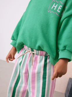 Sets En Combisets|Truien En Breisels|Next Groen Hey Hi - Set van sweatshirt en broek met wijde pijpen (3mnd -7jr)
