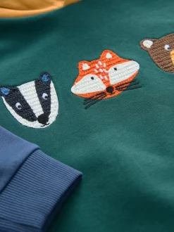 Truien En Breisels|Sweaters En Hoody´S*Next Groen kleurvlak - Hoodie met lange mouwen en print (3mnd-7jr)