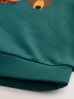 Truien En Breisels|Sweaters En Hoody´S*Next Groen kleurvlak - Hoodie met lange mouwen en print (3mnd-7jr)
