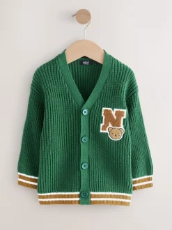 Truien En Breisels|Next Groen met collegesportprint - Vest met figuurtjes (3mnd-7jr)