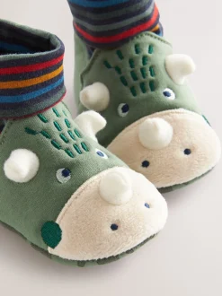 Boots|Next Groen met dinosaurussen - Babyschoenen met sok-bovenkant (0-18mnd)