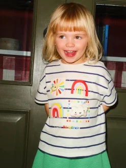 T-Shirts*Next Groen met regenboog - Short Sleeve Top and Barrel Trousers Set (3mths-7yrs)