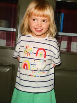 T-Shirts*Next Groen met regenboog - Short Sleeve Top and Barrel Trousers Set (3mths-7yrs)