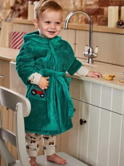 Kamerjassen|Jojo Maman Bébé - - Kamerjas met graafmachineprint Groen met traktorenprint