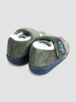 Pantoffels|Jojo Maman Bébé Groen met traktorenprint - Slipper Shoe