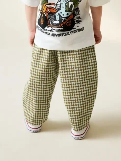 Broeken En Chino's|Next - Barrel pull-on broek (3mnd -7jr) (3mnd -7jr) Groen/blauw Mini Harlequin
