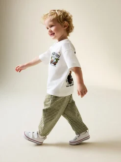 Broeken En Chino's|Next - Barrel pull-on broek (3mnd -7jr) (3mnd -7jr) Groen/blauw Mini Harlequin