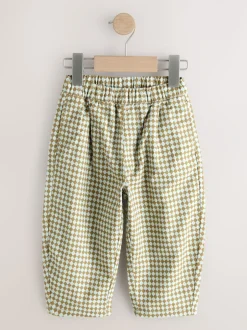 Broeken En Chino's|Next - Barrel pull-on broek (3mnd -7jr) (3mnd -7jr) Groen/blauw Mini Harlequin