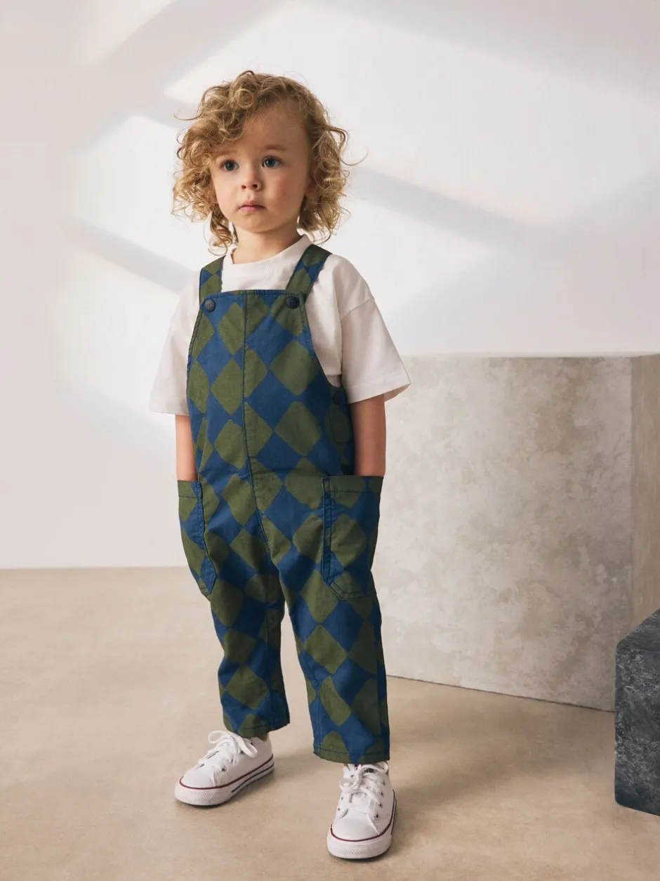 Rompertjes En Tuinbroeken|Sets En Outfits|Next - Tuinbroek (3mnd -7jr) Groen/blauwe Harlequin