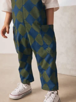 Rompertjes En Tuinbroeken|Sets En Outfits|Next - Tuinbroek (3mnd -7jr) Groen/blauwe Harlequin