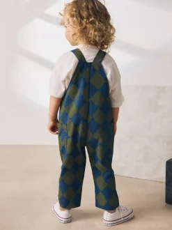 Rompertjes En Tuinbroeken|Sets En Outfits|Next - Tuinbroek (3mnd -7jr) Groen/blauwe Harlequin