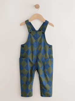 Rompertjes En Tuinbroeken|Sets En Outfits|Next - Tuinbroek (3mnd -7jr) Groen/blauwe Harlequin