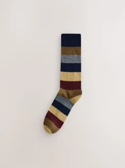 Sokken|Sokken*Next - Striped Cushioned Sole Comfort Socks 10 Pack Groen/blauw/grijs