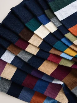 Sokken|Sokken*Next - Striped Cushioned Sole Comfort Socks 10 Pack Groen/blauw/grijs