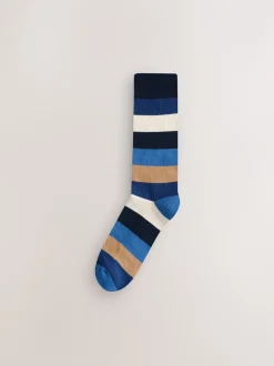 Sokken|Sokken*Next - Striped Cushioned Sole Comfort Socks 10 Pack Groen/blauw/grijs