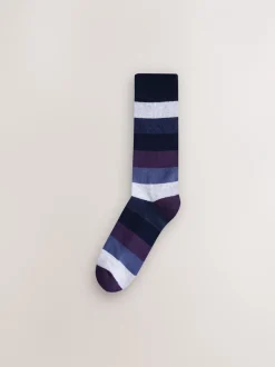 Sokken|Sokken*Next - Striped Cushioned Sole Comfort Socks 10 Pack Groen/blauw/grijs