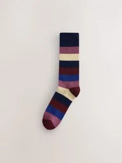 Sokken|Sokken*Next - Striped Cushioned Sole Comfort Socks 10 Pack Groen/blauw/grijs