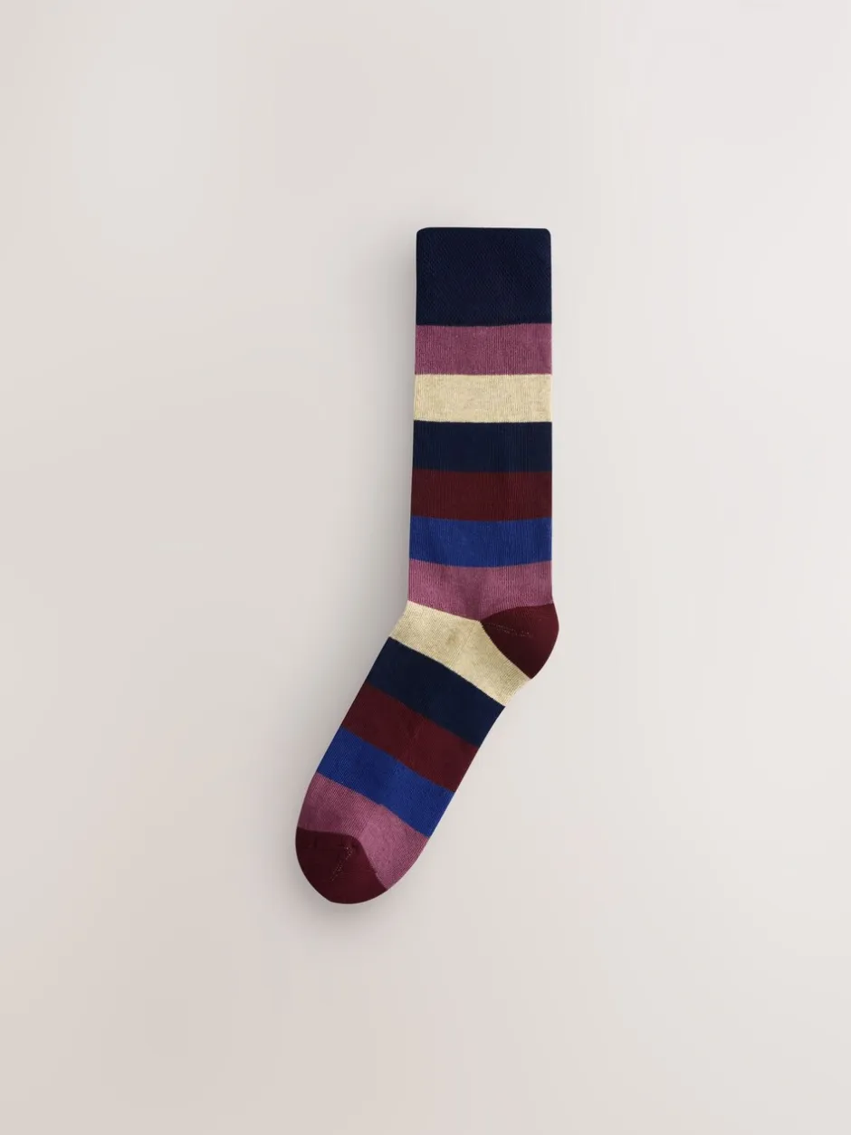 Sokken|Sokken*Next - Striped Cushioned Sole Comfort Socks 10 Pack Groen/blauw/grijs