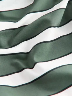 Badkleding|Next Groen/crème Strepen - Badpak met vormgevende zijrimpeling en buikcorrectie