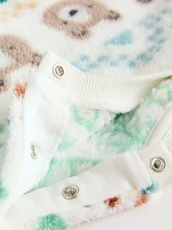Truien En Breisels|Joggingbroeken|Next - Set van fleece top en joggingbroek voor baby's (0mnd -2jr) Groene beer Fairisle