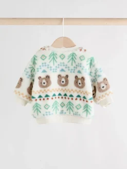 Truien En Breisels|Joggingbroeken|Next - Set van fleece top en joggingbroek voor baby's (0mnd -2jr) Groene beer Fairisle