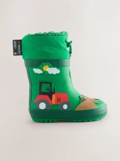 Laarzen*Next Groene boerderijdieren - Thinsulate™ - Gevoerde thermoregenlaarzen met boord