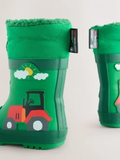 Laarzen*Next Groene boerderijdieren - Thinsulate™ - Gevoerde thermoregenlaarzen met boord