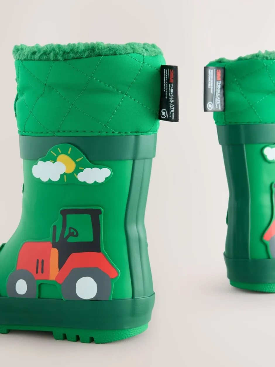 Laarzen*Next Groene boerderijdieren - Thinsulate™ - Gevoerde thermoregenlaarzen met boord