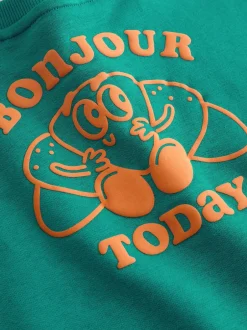 Sets En Combisets|Truien En Breisels|Next Groene croissant - Set met sweatshirt en joggingbroek met strepen (3mnd-7jr)