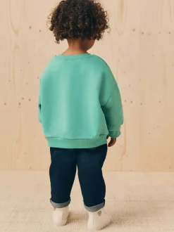 Sweaters En Hoody´S|Next Groene kat - Sweatshirt met ronde hals (3 mnd-7 jr)