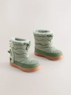 Boots*Next Groene Khaki Dino - Thermal Thinsulate™ gevoerde doorgestikte waterbestendige laarzen