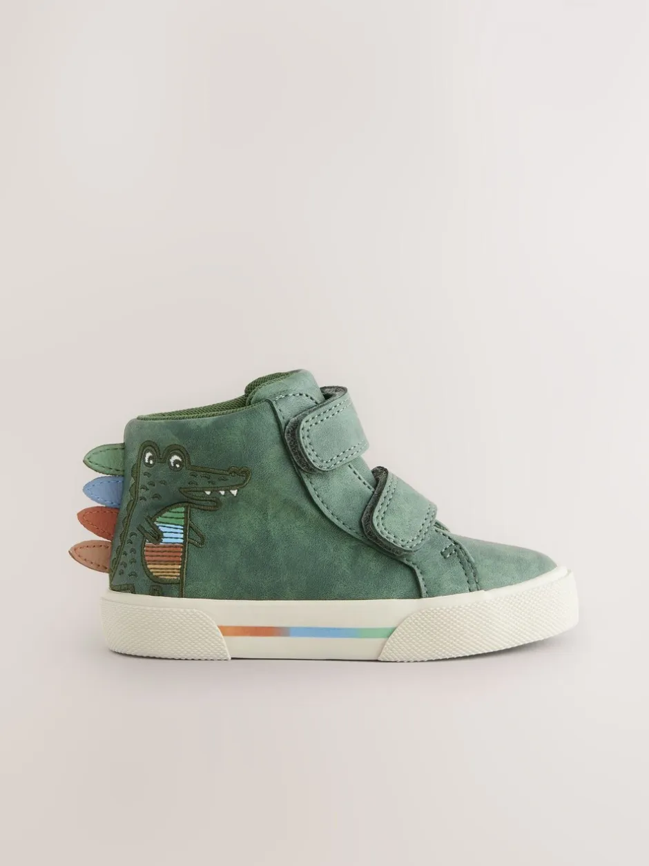 Boots|Next - Hoge schoenen met klittenbandsluiting Groene krokodil
