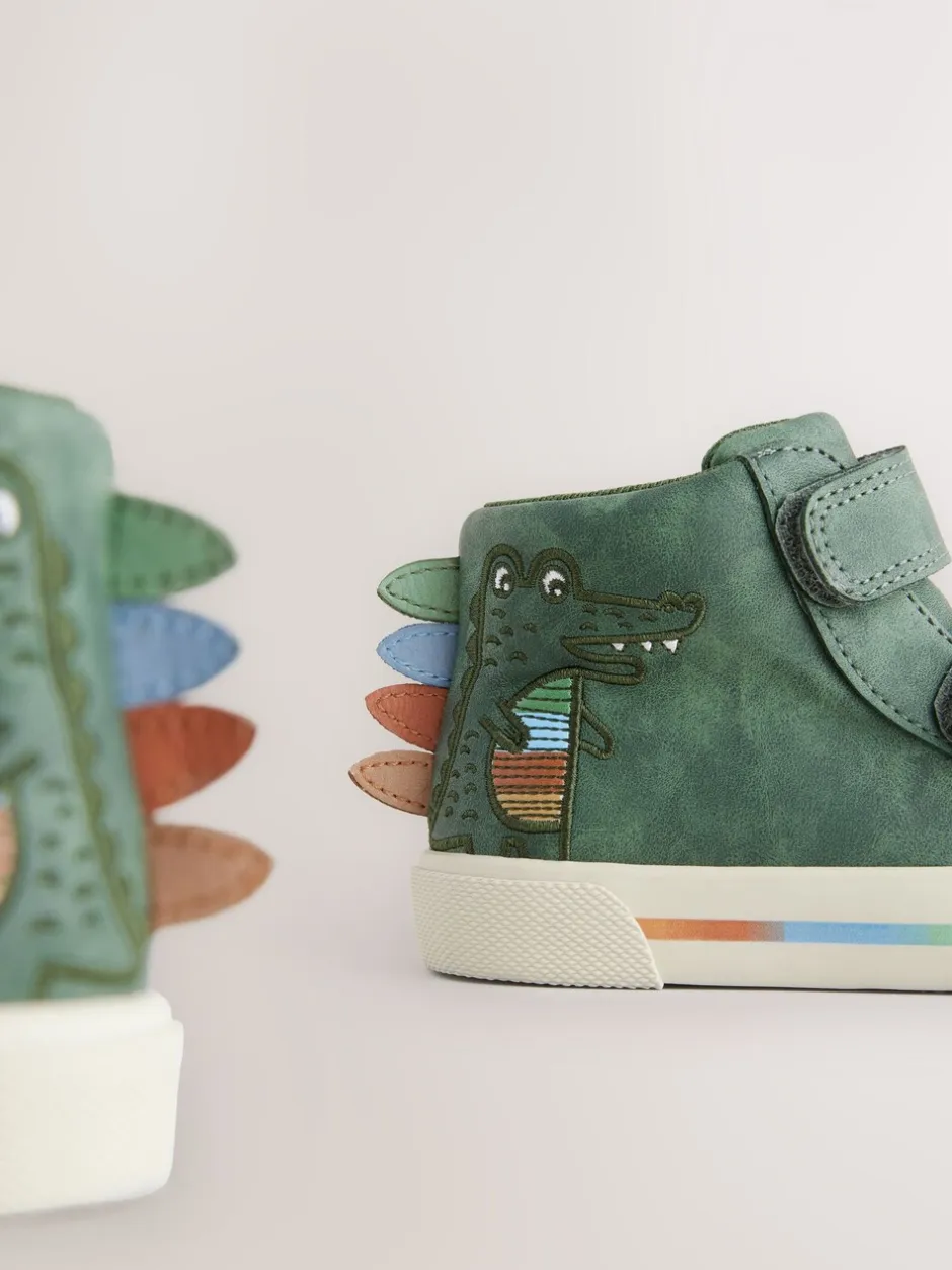 Boots|Next - Hoge schoenen met klittenbandsluiting Groene krokodil