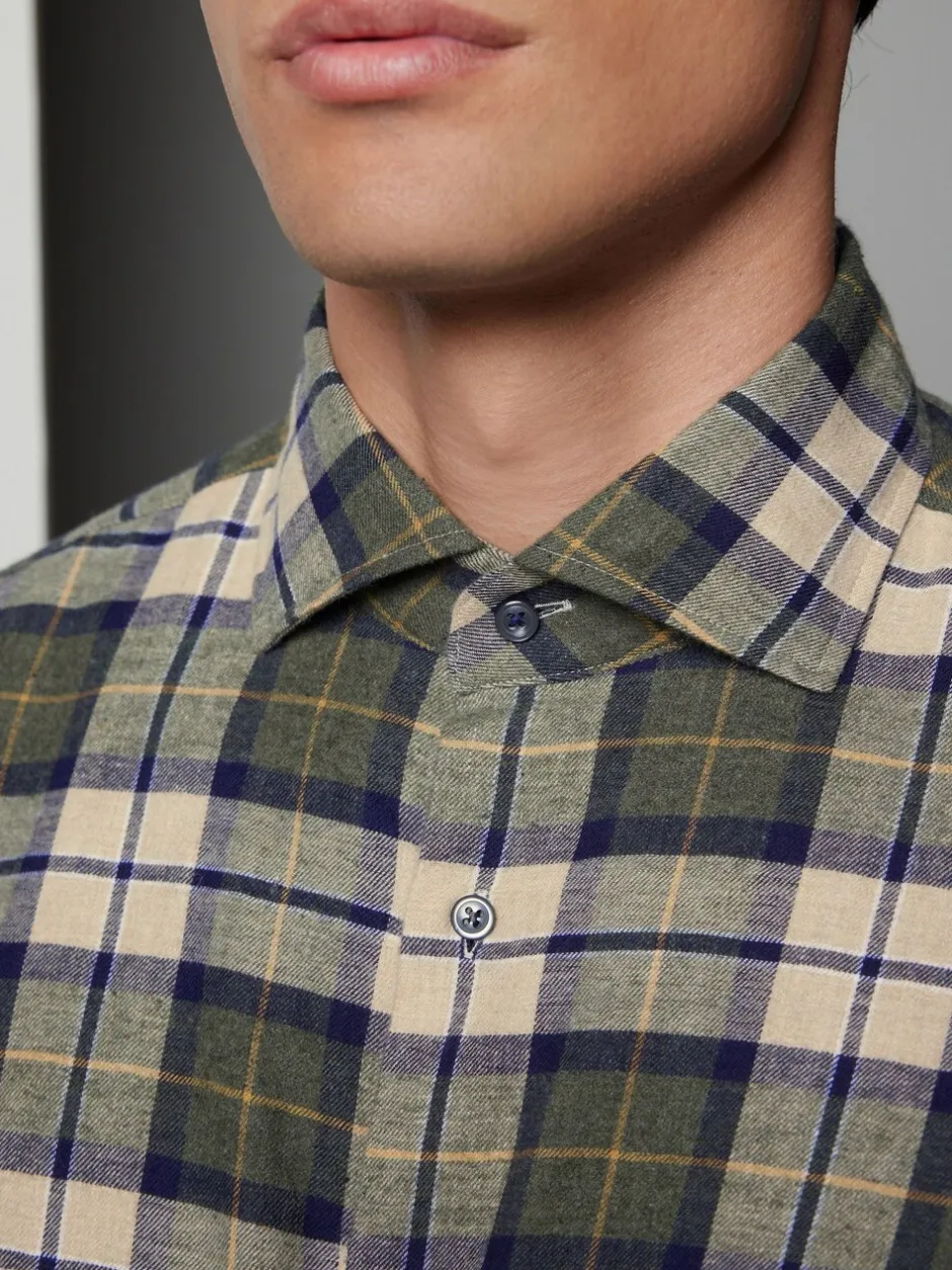 Shirts*Next - Geborsteld flanellen overhemd Groene ruit