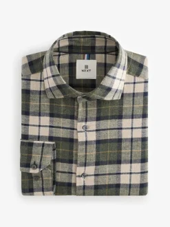 Shirts*Next - Geborsteld flanellen overhemd Groene ruit