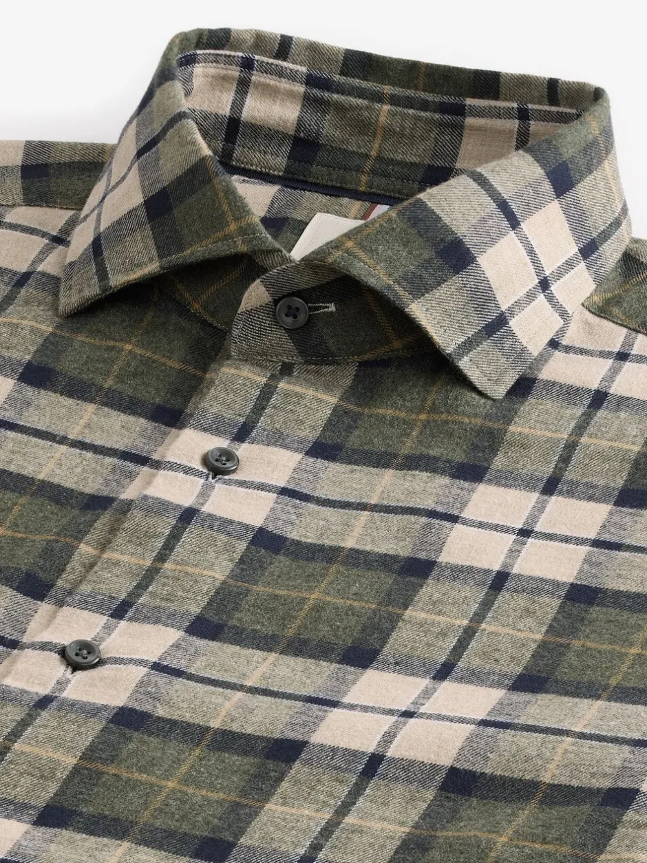 Shirts*Next - Geborsteld flanellen overhemd Groene ruit
