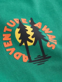 T-Shirts|Tops|Next Groene scène - T-shirt met lange mouwen en print op de rug (3mnd -8jr)