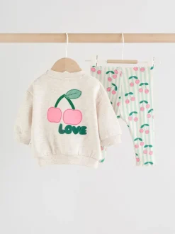 Sets En Combisets|Truien En Breisels|Next - Baby Sweatshirt and Leggings 2 Piece Set (0mths-2yrs) Groen/grijs