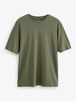 Loungewear|Next Groen-kaki - Normale Pasvorm - Essentieel katoenen T-shirt met ronde hals