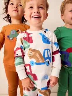 Pyjama's|Nachtkleding En Pyjama's*Next Groen/oranje transport - Mini Knusse Pyjama's 3 Set (9mnd-10jr)