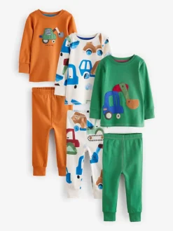 Pyjama's|Nachtkleding En Pyjama's*Next Groen/oranje transport - Mini Knusse Pyjama's 3 Set (9mnd-10jr)