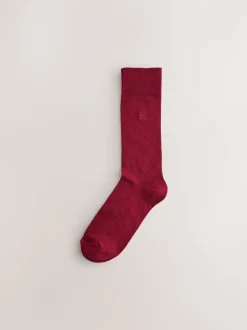Sokken|Sokken|Next - Verpakking van 8 - Frisblijvende sokken met borduursel Groen/rood/blauw