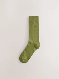 Sokken|Sokken|Next - Verpakking van 8 - Frisblijvende sokken met borduursel Groen/rood/blauw