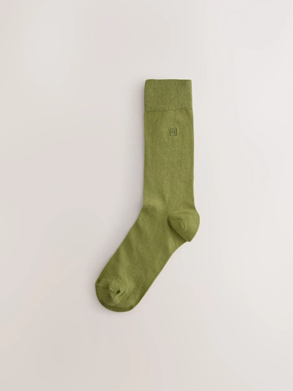Sokken|Sokken|Next - Verpakking van 8 - Frisblijvende sokken met borduursel Groen/rood/blauw