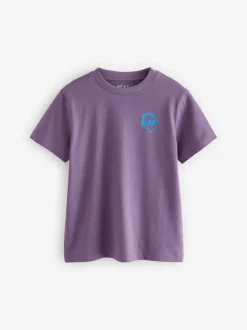 T-Shirts|Tops*Next - Verpakking van 4 T-shirts met kleine grafische print en korte mouwen (3 - 16 jr) Groen/rood/camel/paars